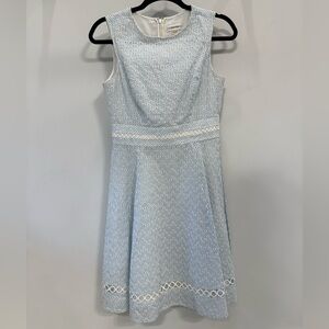 Calvin Klein Light Blue Seersucker Eyelet Dress - 2